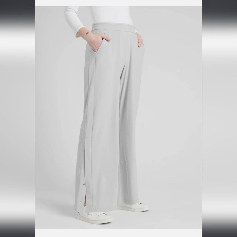 Athleta Gramercy Track Trouser Pant. Sz 4. Light Grey.